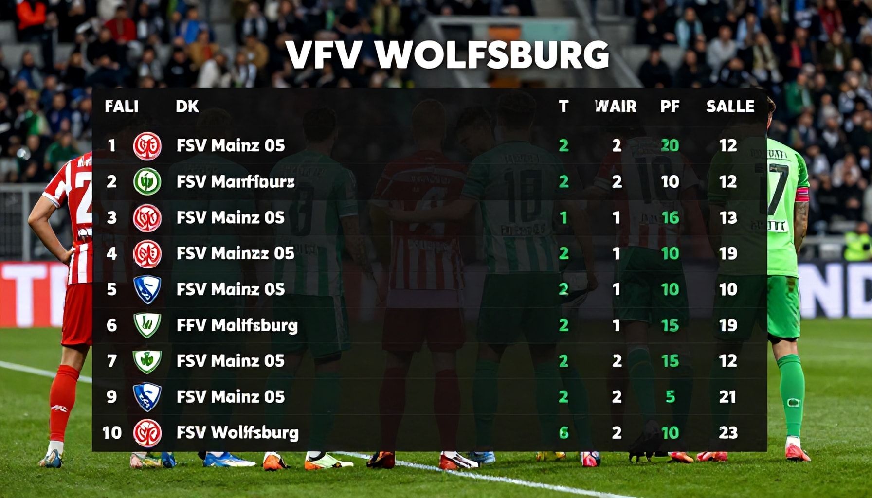 Die Auswirkungen auf die Tabelle