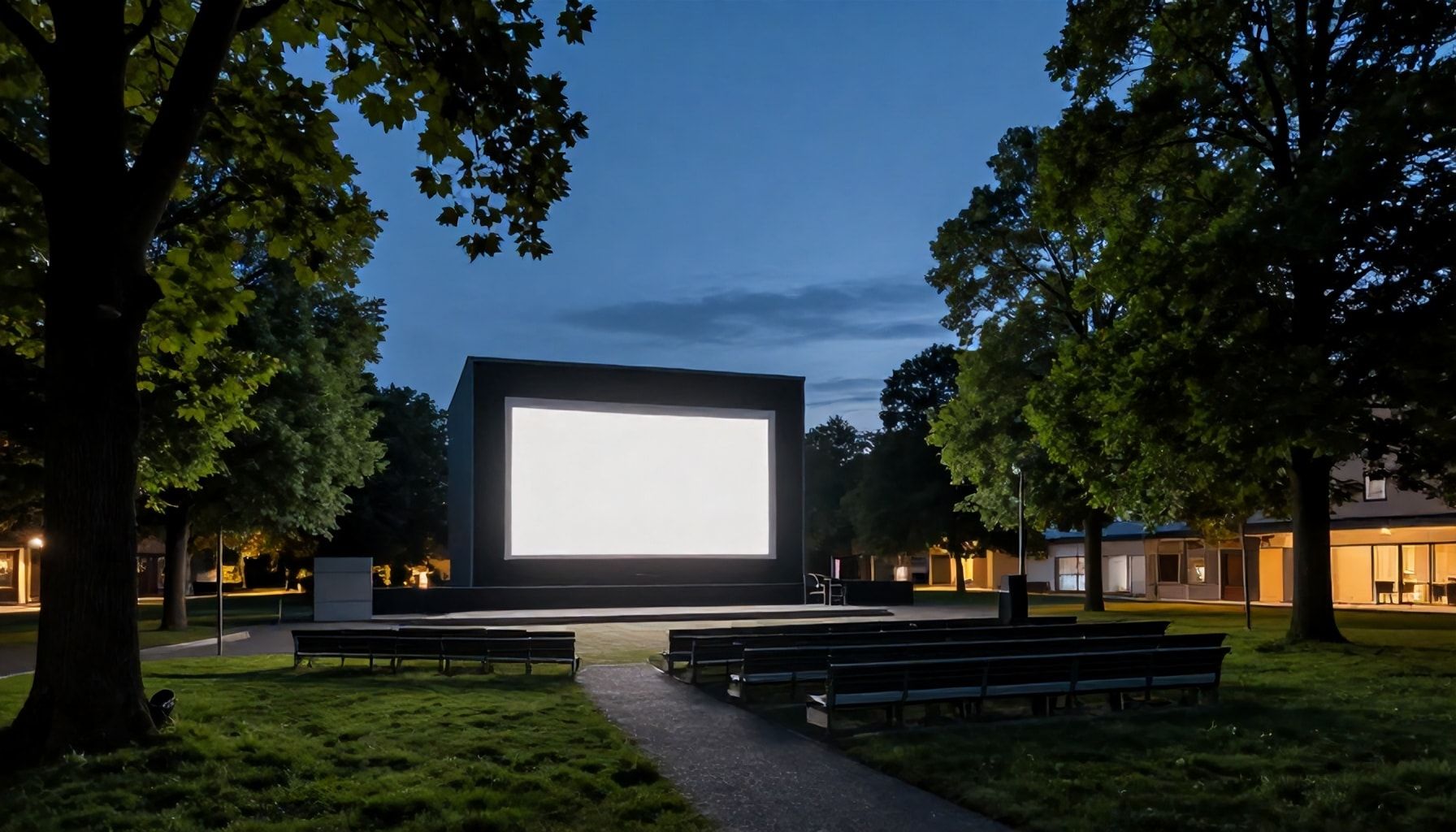 Filme unter freiem Himmel im Stadtpark