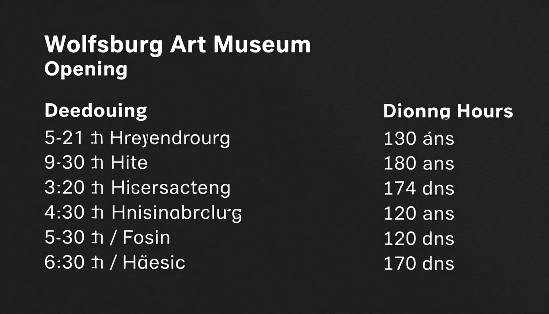 Öffnungszeiten und Eintrittspreise im Überblick