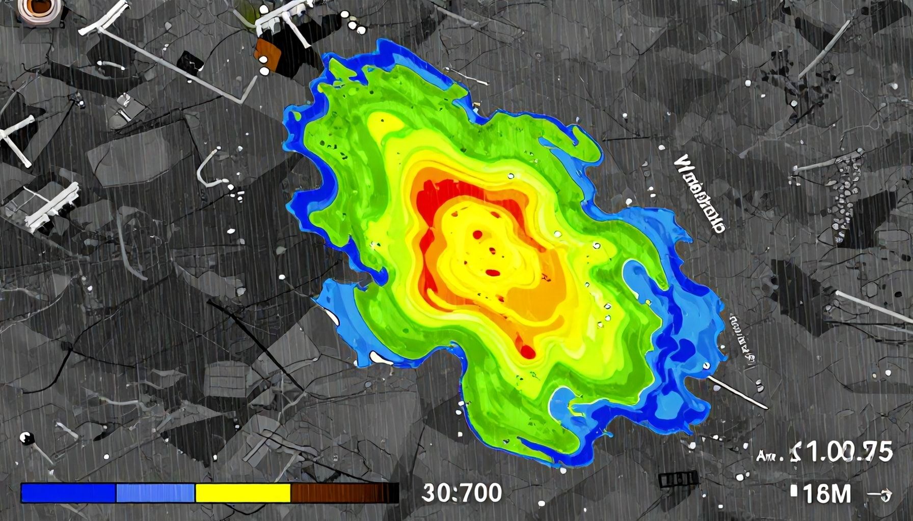 Regenradar prognostiziert Starkregen