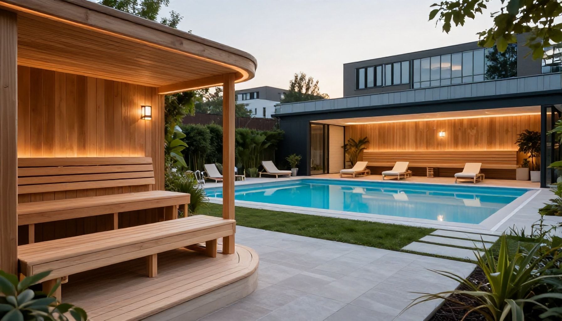 Saunalandschaft für Entspannung