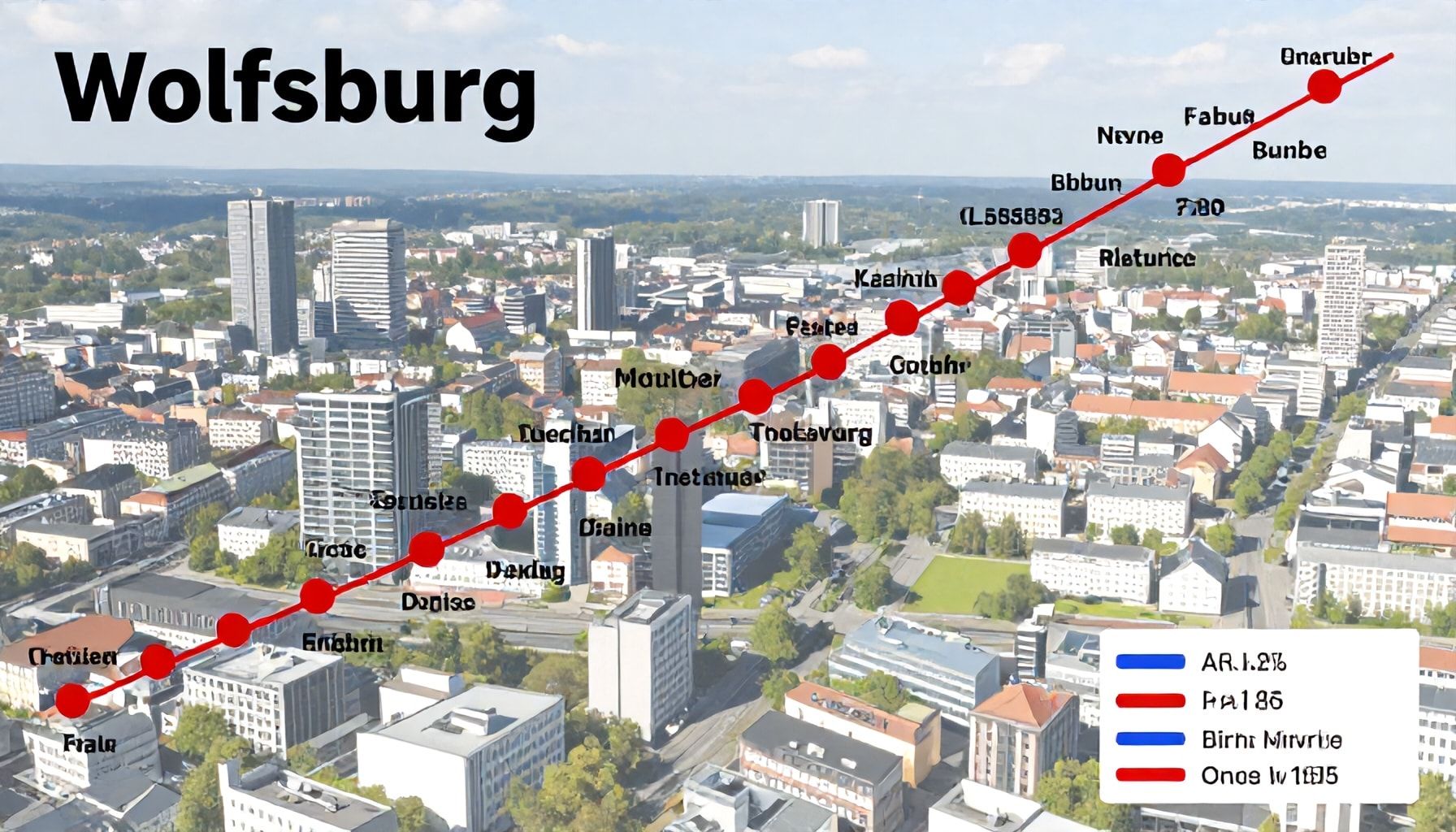 Wachstum der Stadt im Zeitverlauf