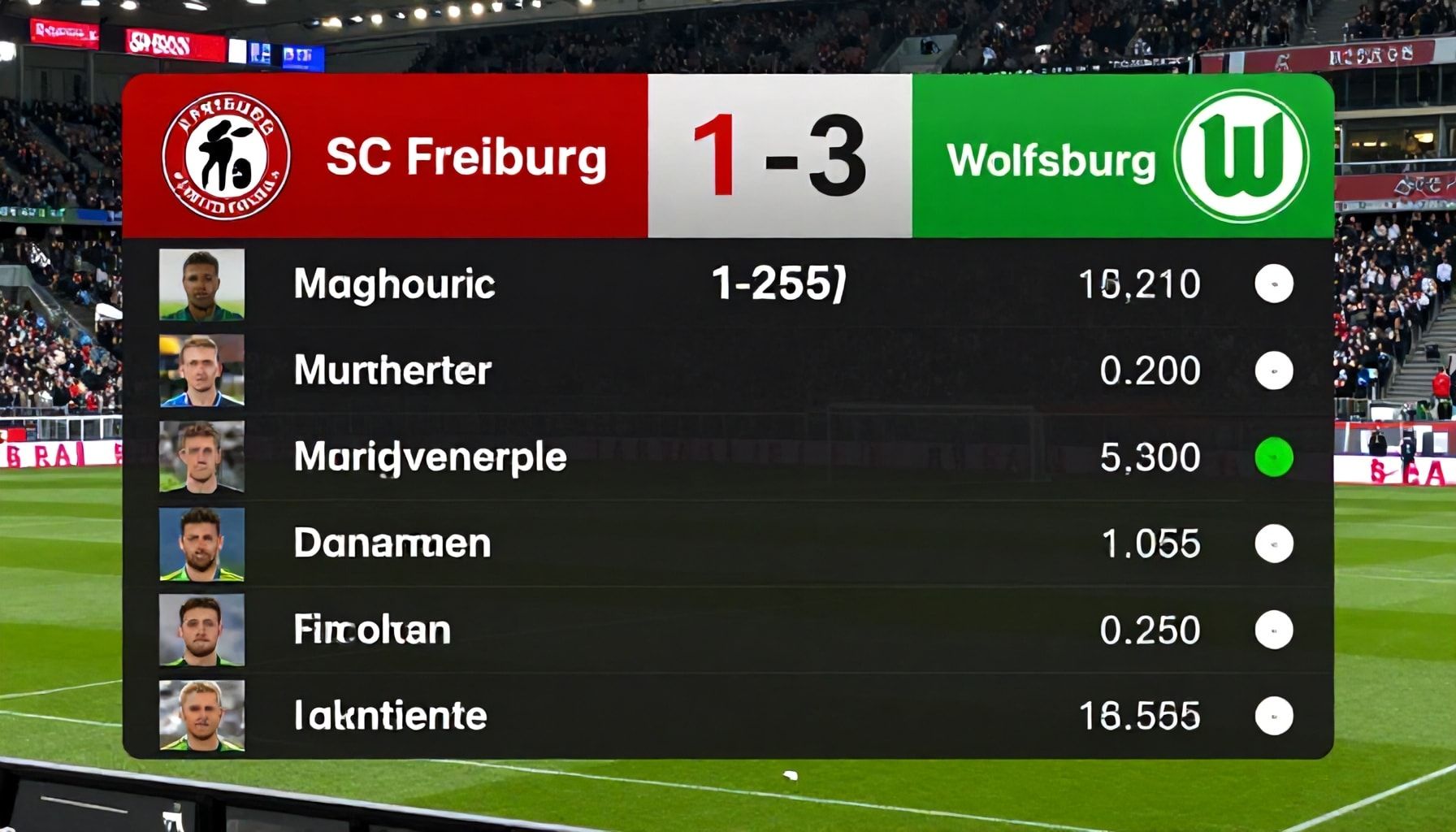 Wolfsburg gleicht aus, Freiburg kontert
