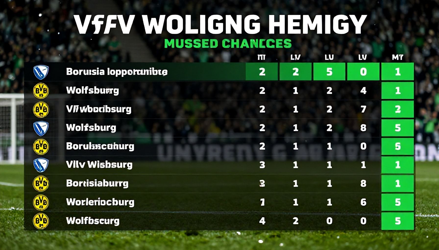 Wolfsburgs Chancen und verpasste Möglichkeiten