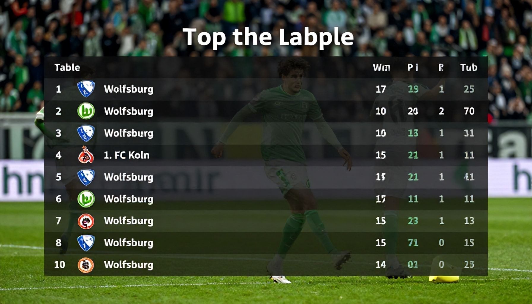 Wolfsburgs Weg zur Tabellenspitze