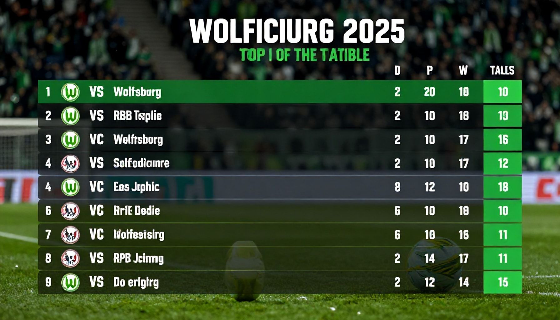 Wolfsburgs Weg zur Tabellenspitze