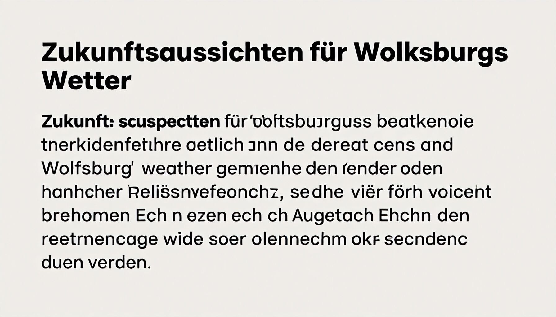 Zukunftsaussichten für Wolksburgs Wetter
